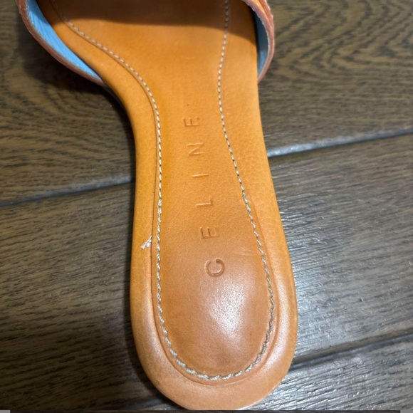 Celine orange leather sandals - Picture 3 of 6